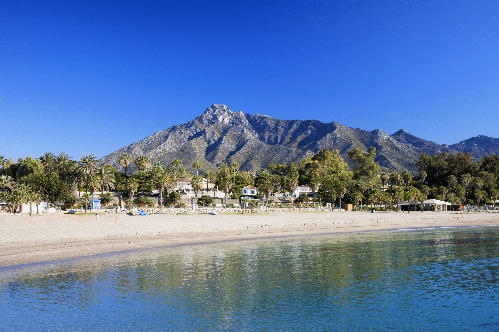Aerial view of the Costa del Sol coastline near Marbella