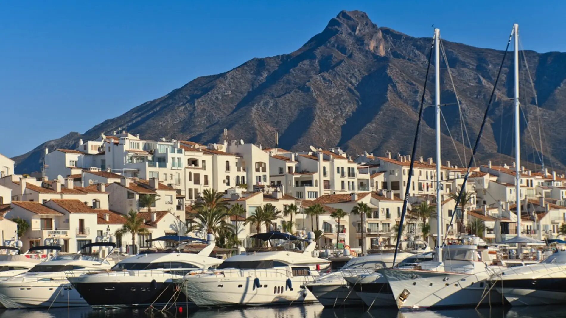 Aerial view of the Costa del Sol coastline near Marbella