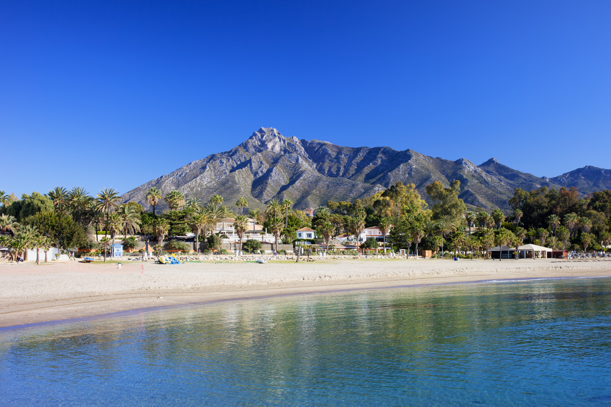 Aerial view of the Costa del Sol coastline near Marbella